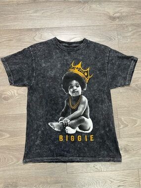 The Notorious BIG‎ Shirt Medium Acid Wash Biggie Smalls Baby Crown Tee